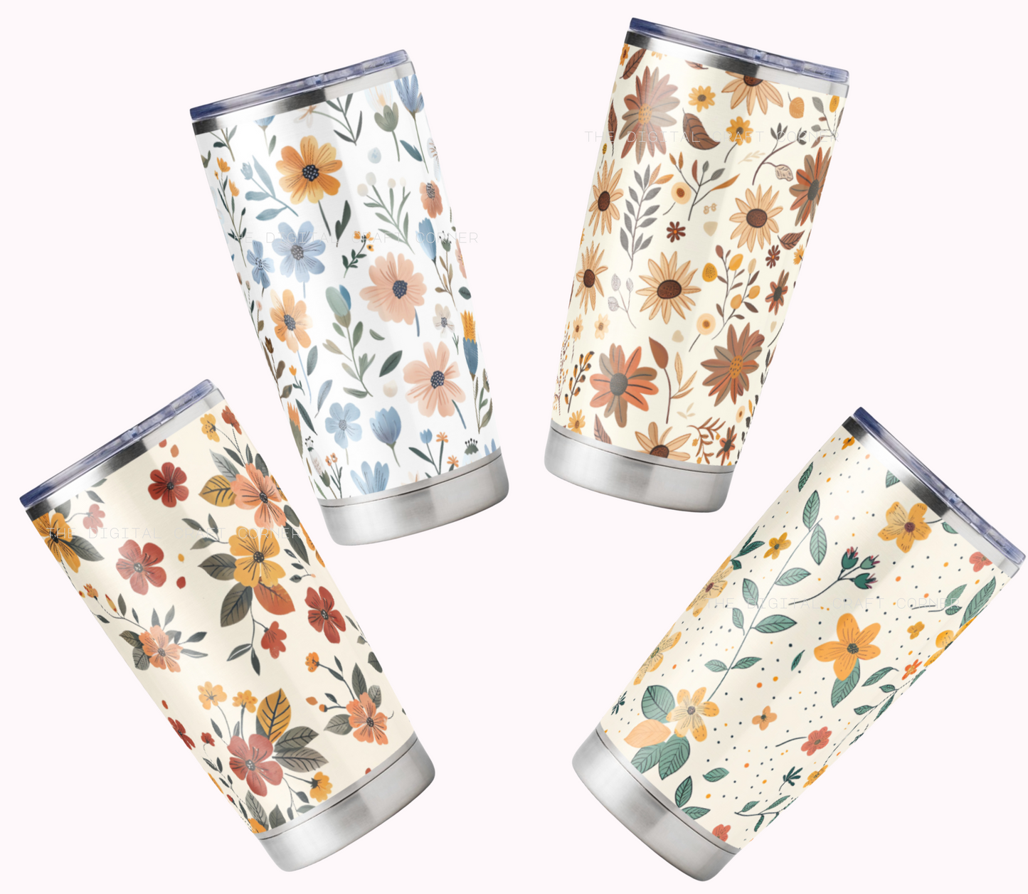 Cottagecore Autumn Floral Background
