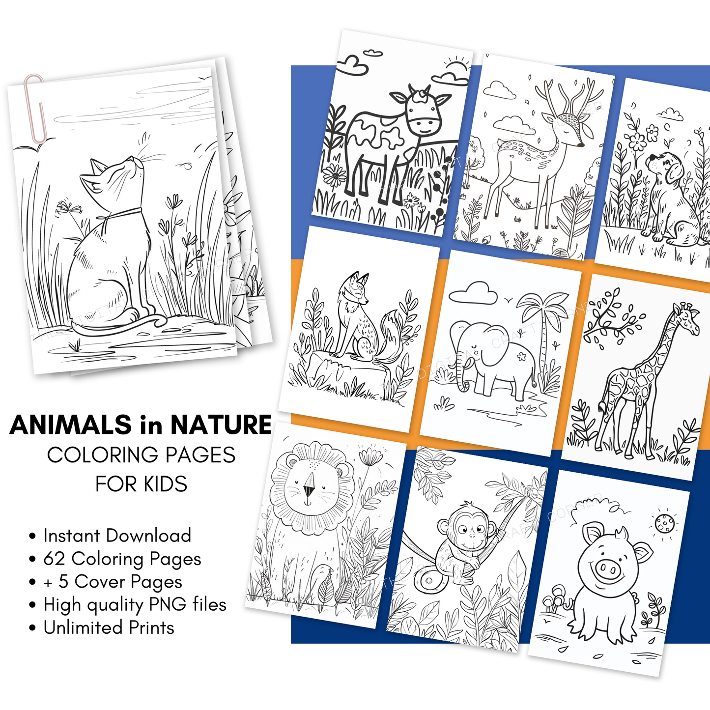 Animals in Nature Coloring Pages