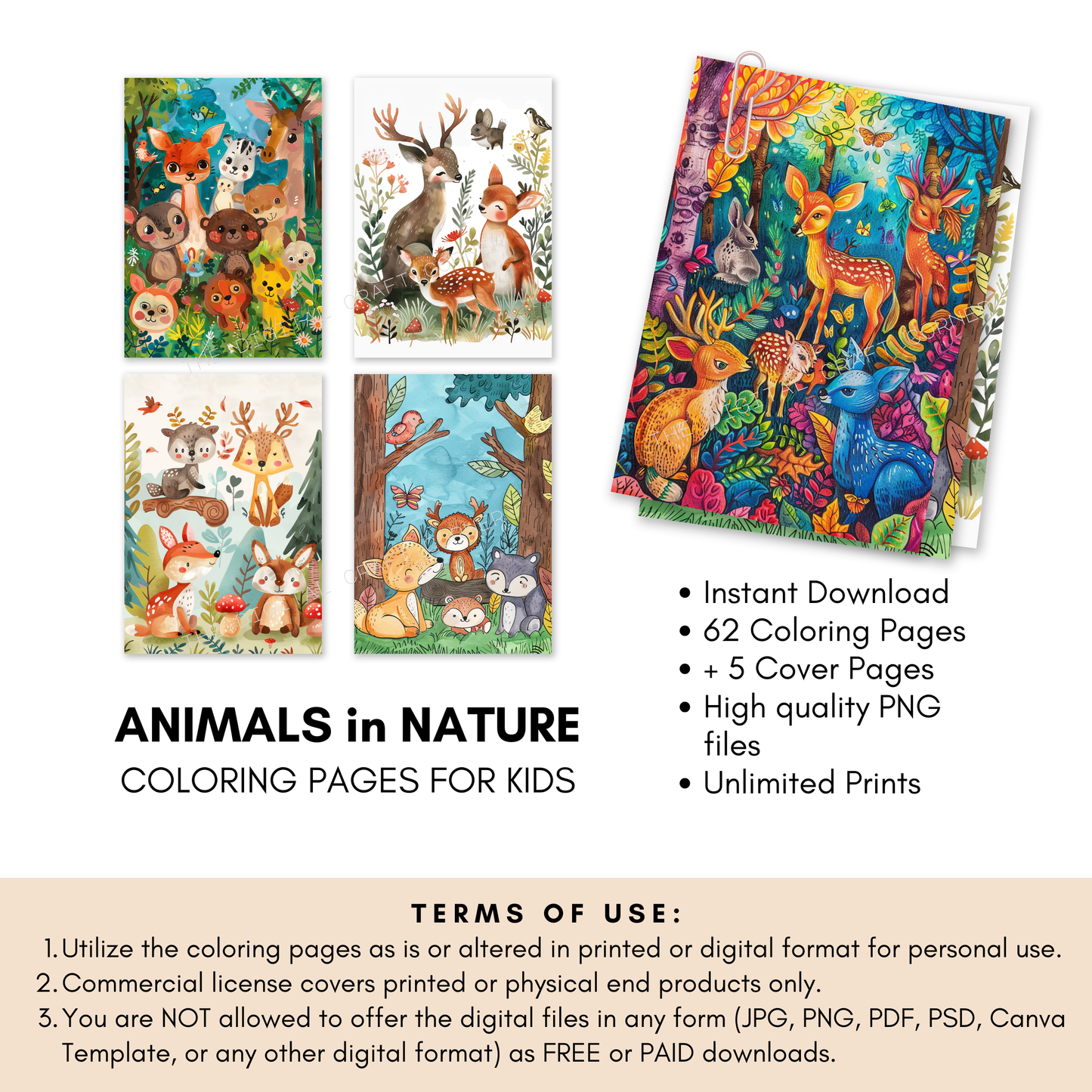 Animals in Nature Coloring Pages