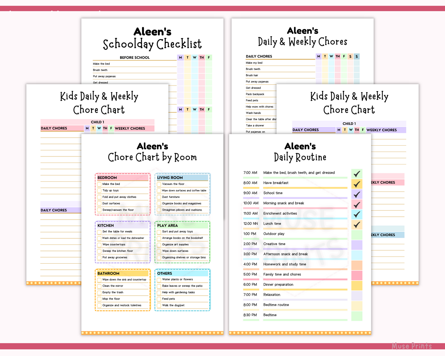 Kids Chore Charts Bundle