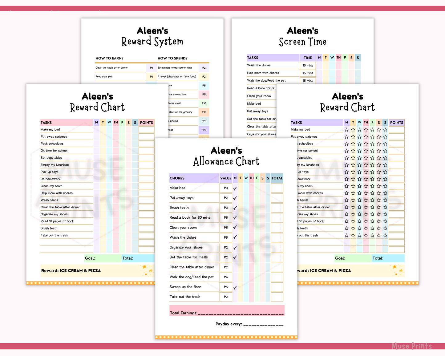 Kids Chore Charts Bundle