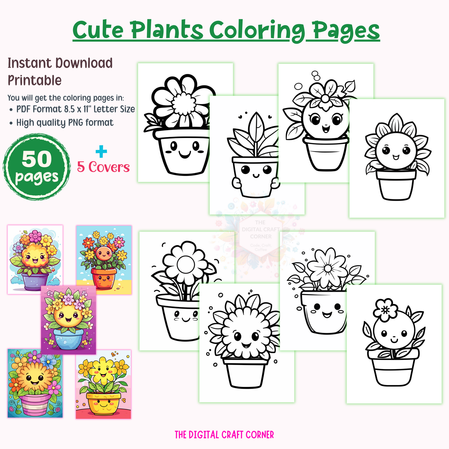 Cute Plants Coloring Pages