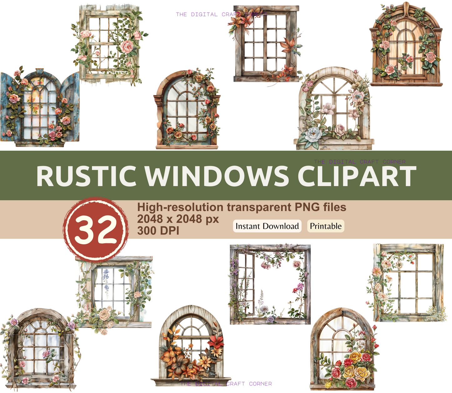 Rustic Windows Clipart
