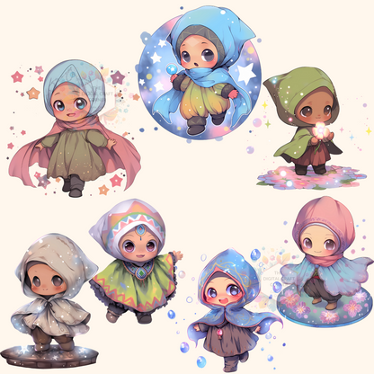 Chibi Girl Wearing a Hijab - Anime Style