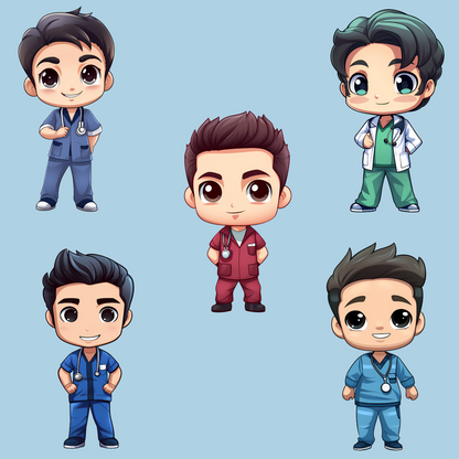 Chibi Nurses Clipart (Girls and Boys)