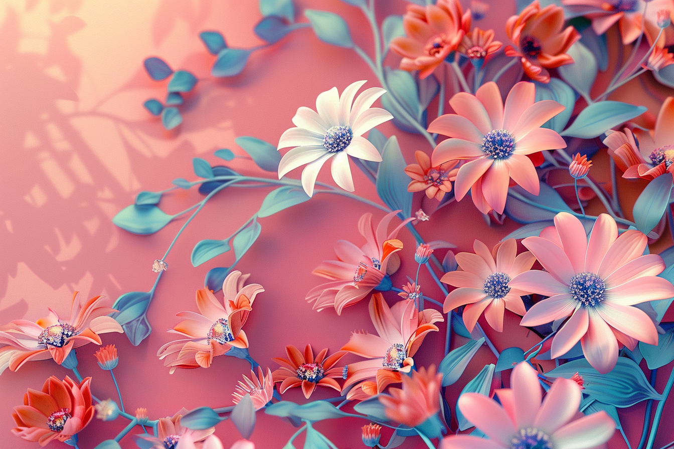 3D Floral Background