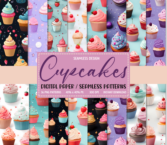 Cupcakes Seamless Patterns