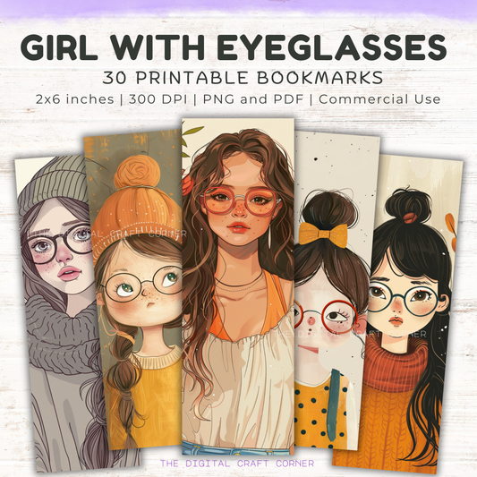 Bookmarks - Girl with Eyeglasses