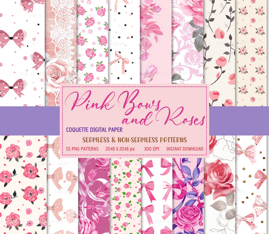 Pink Bows - Coquette Digital Paper
