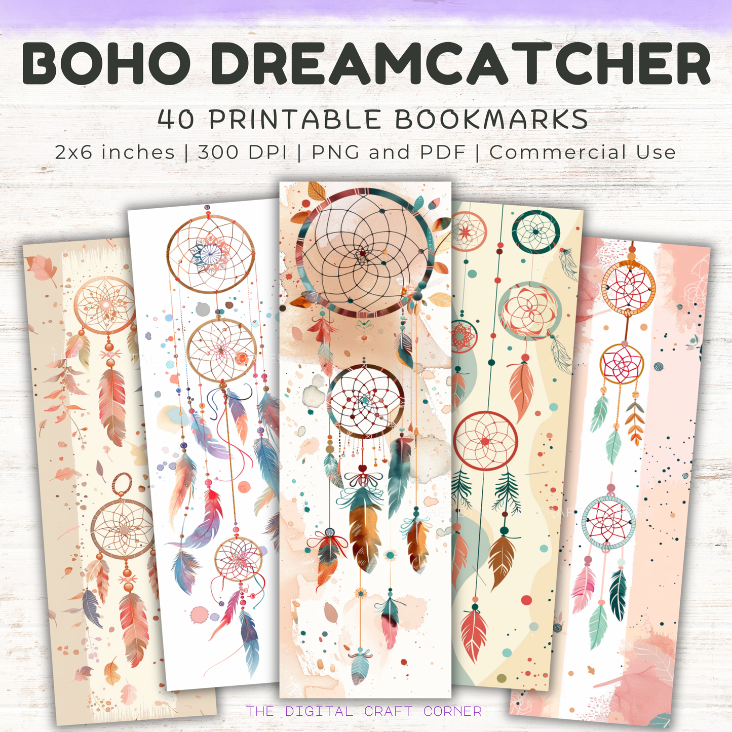 Boho Dreamcatcher Bookmarks