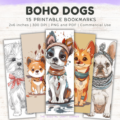 Boho Dog Bookmarks