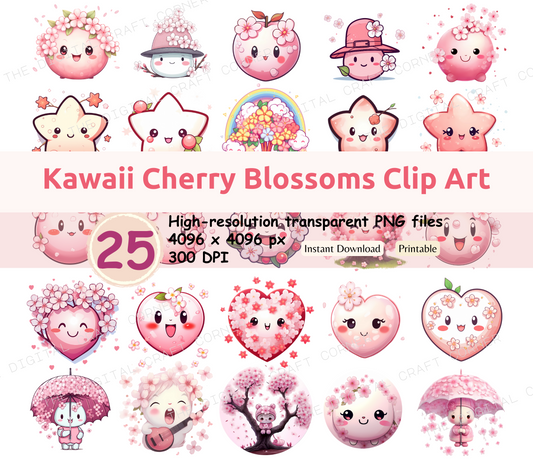 Kawaii Cherry Blossoms Clipart