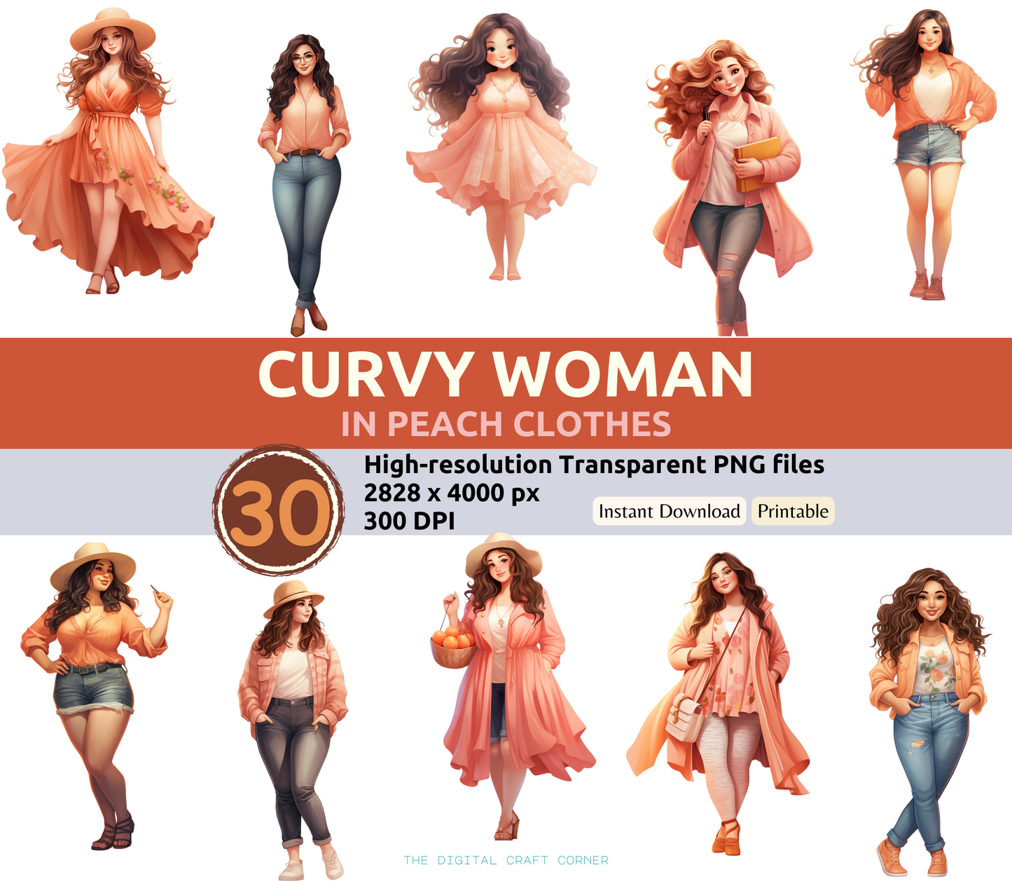 Curvy Woman in Peach Clothes