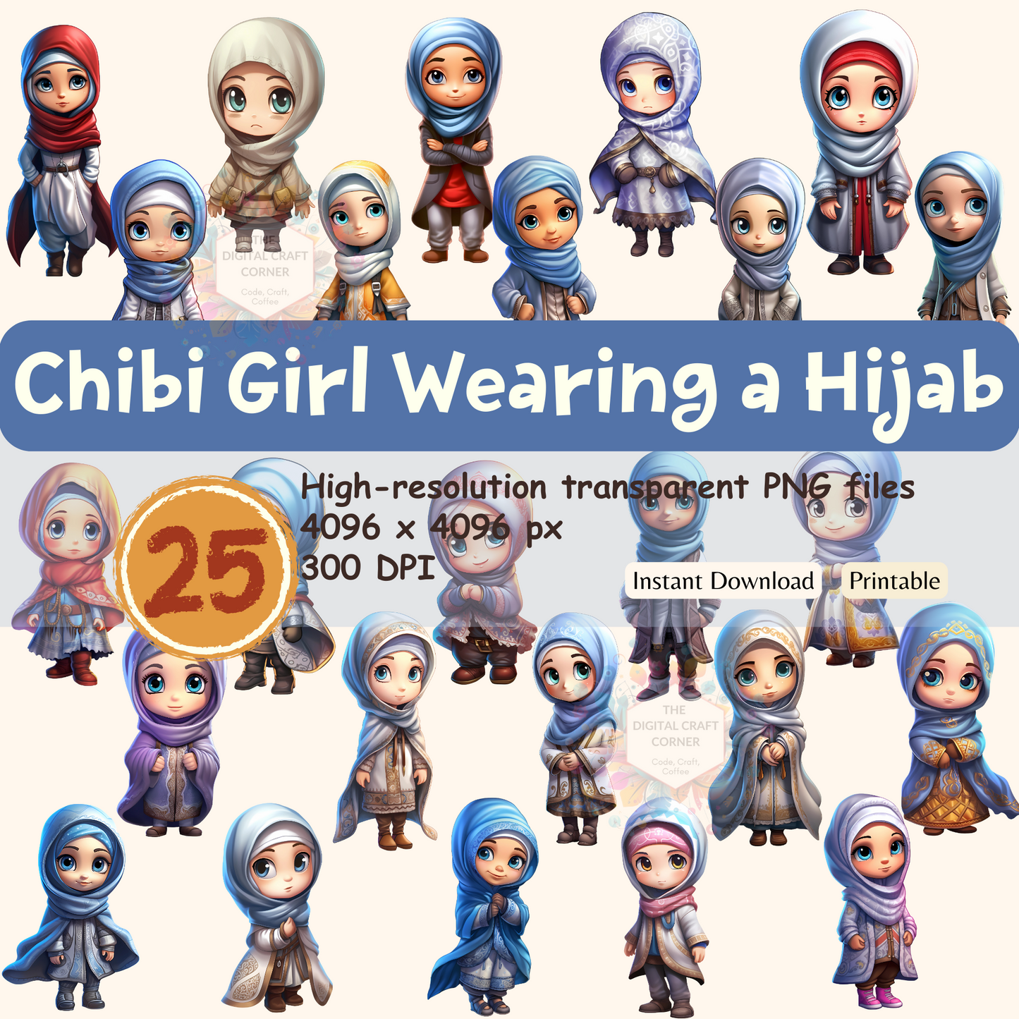 Chibi Girl Wearing a Hijab