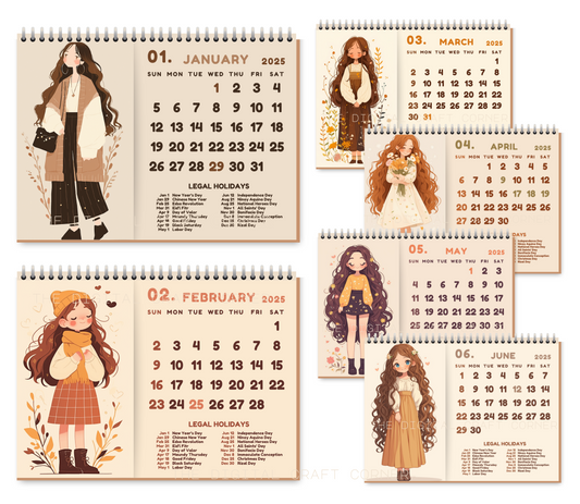 2025 Desk Calendar - Autumn Ladies and Gents