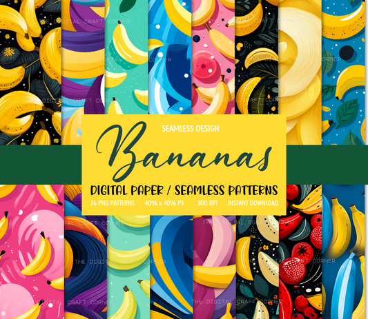 Bananas Seamless Patterns