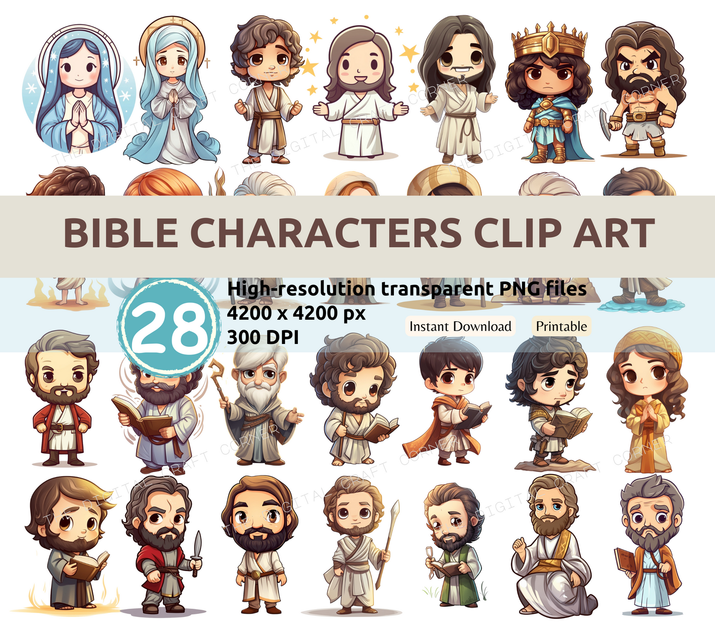 Chibi Bible Characters Clip Art