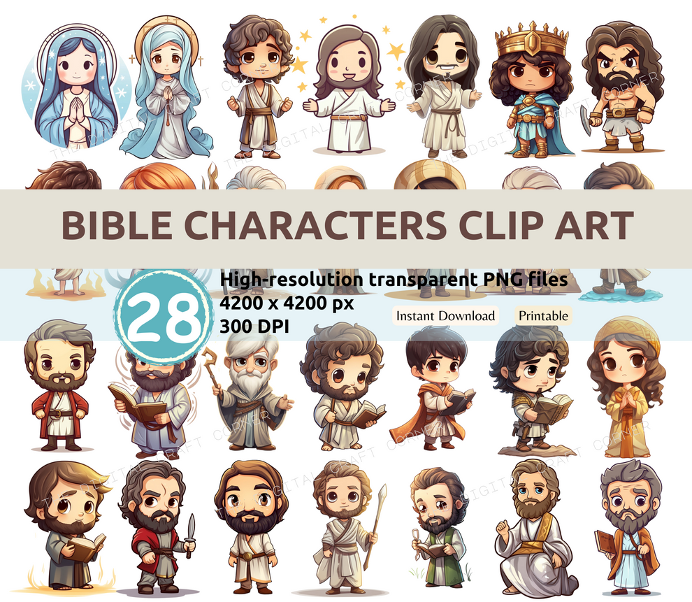 Chibi Bible Characters Clip Art – The Digital Craft Corner