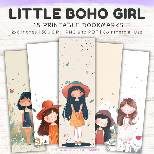 Little Boho Girl Bookmarks