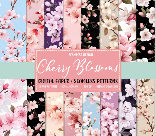 Cherry Blossoms - Seamless Patterns