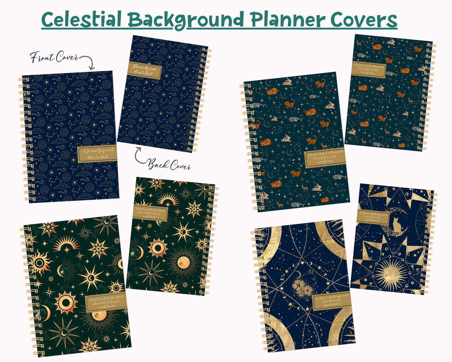 Celestial and 3D Flowers Planner Covers