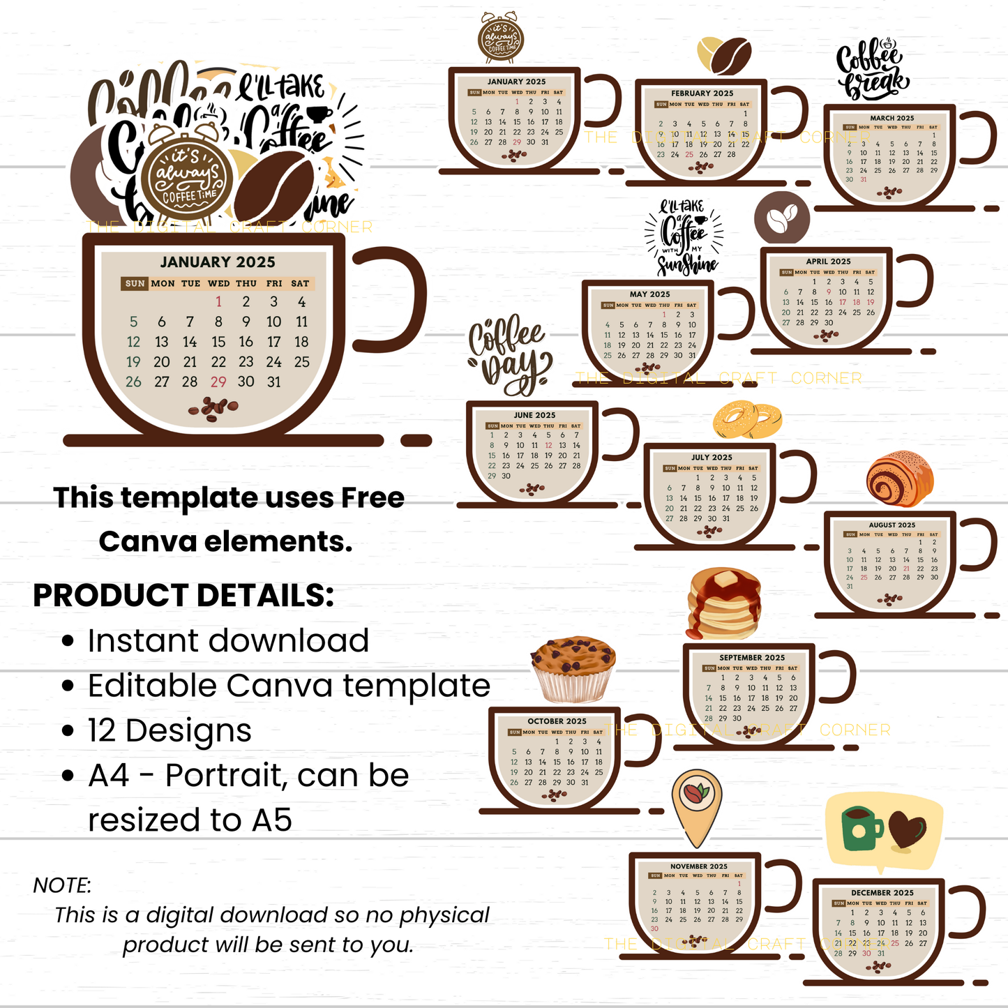 2025 Calendar - Coffee