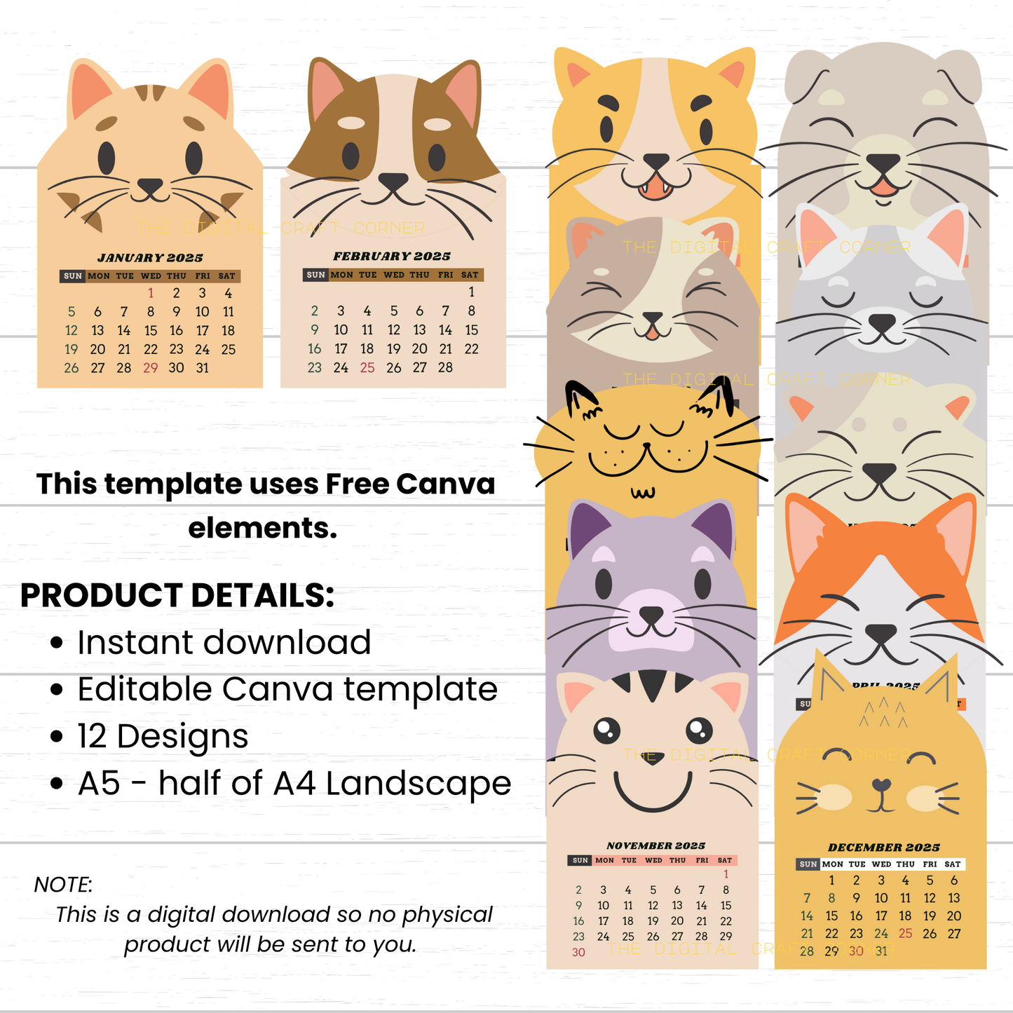 2025 Calendar - Cute Animals