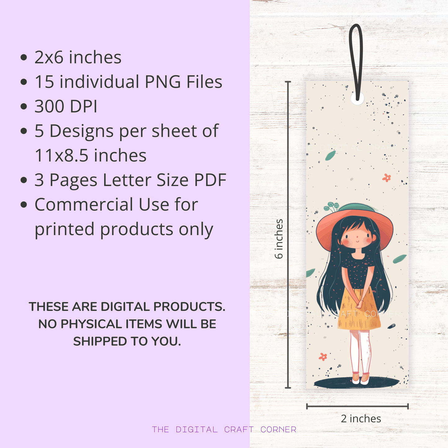 Little Boho Girl Bookmarks