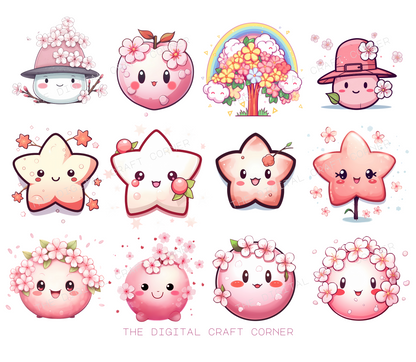 Kawaii Cherry Blossoms Clipart