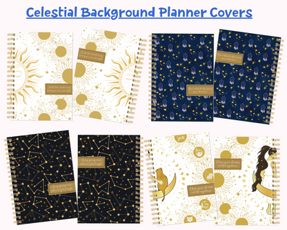 Celestial and 3D Flowers Planner Covers