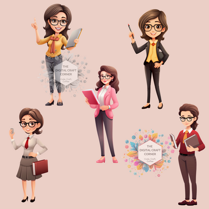 Chibi Teachers Clipart (Girls and Boys)