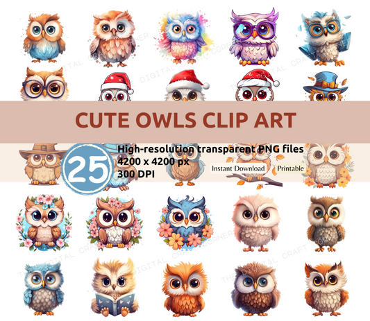 Cute Owls Clip Art