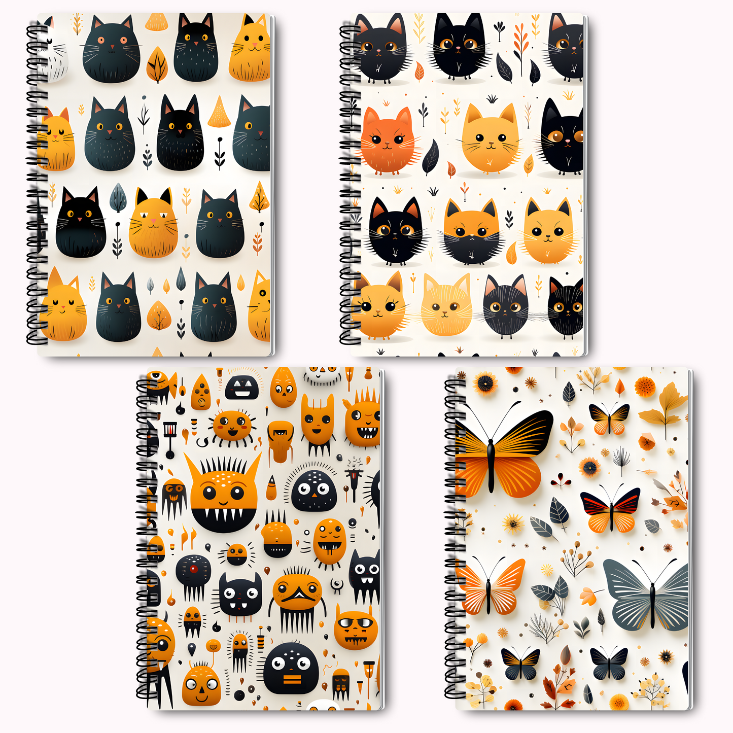 Halloween - Orange and Black Patterns - Seamless Patterns