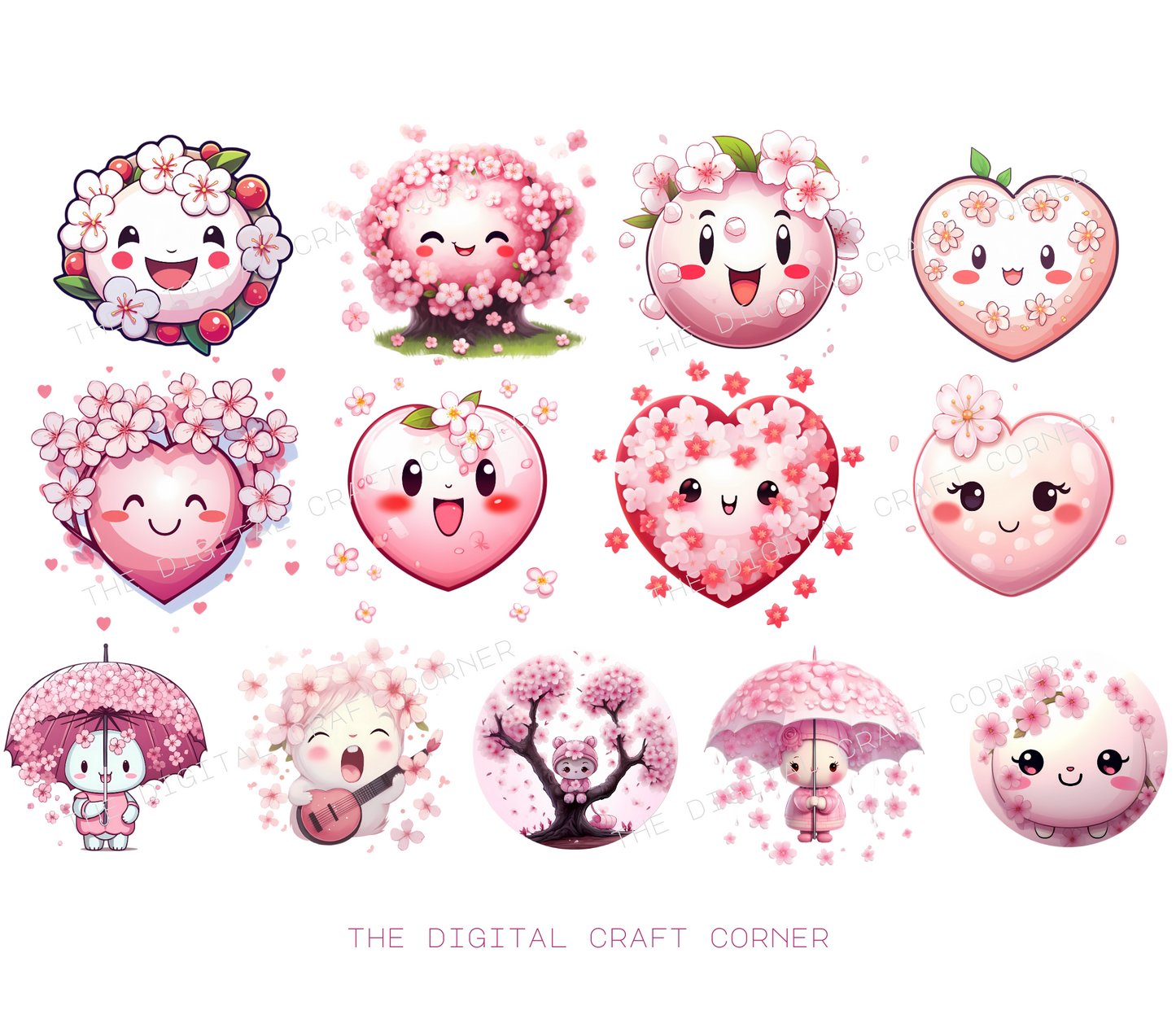 Kawaii Cherry Blossoms Clipart