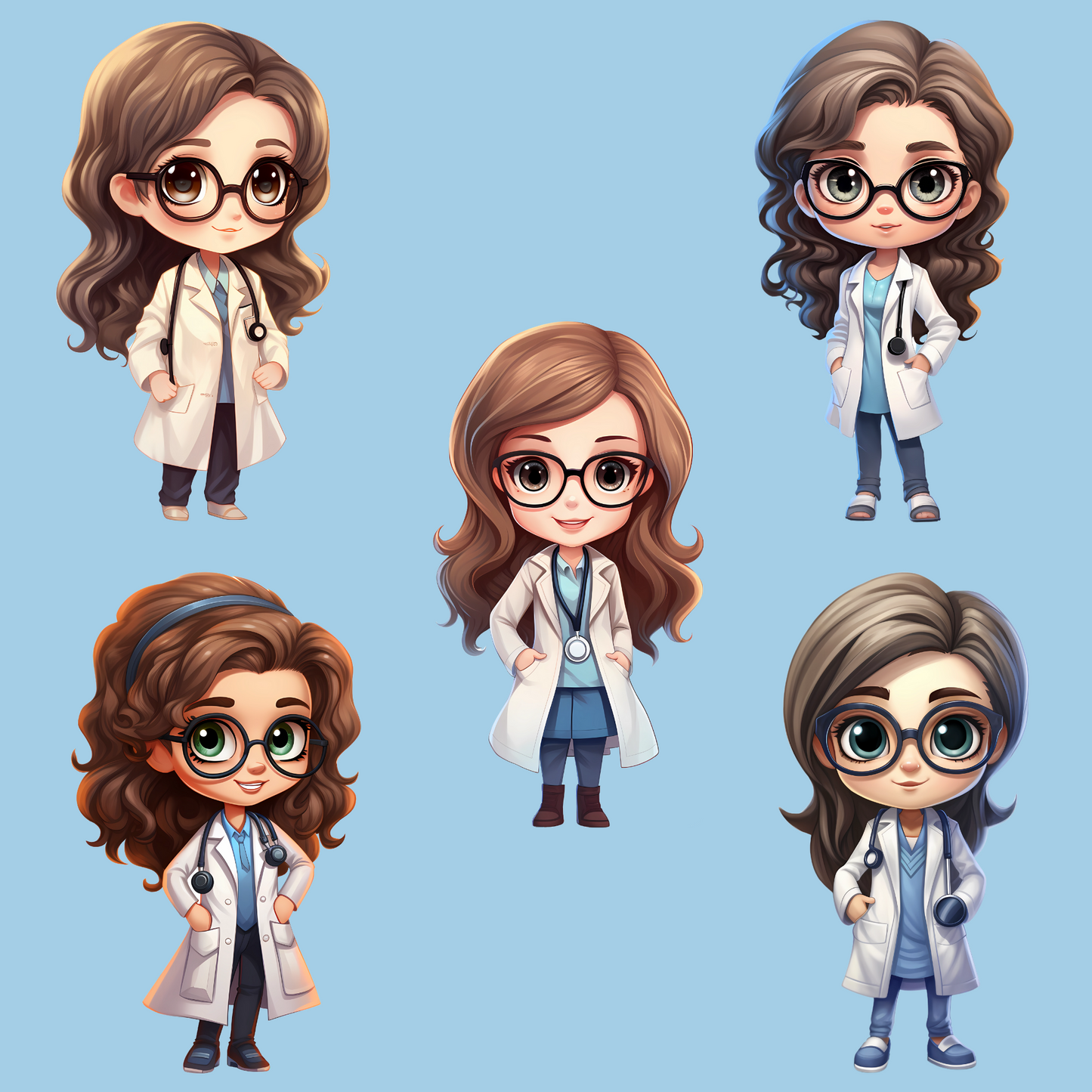 Chibi Doctors Clipart (Girls and Boys)