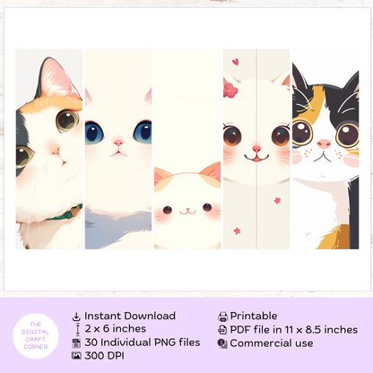 Cute Cat Face - Bookmarks