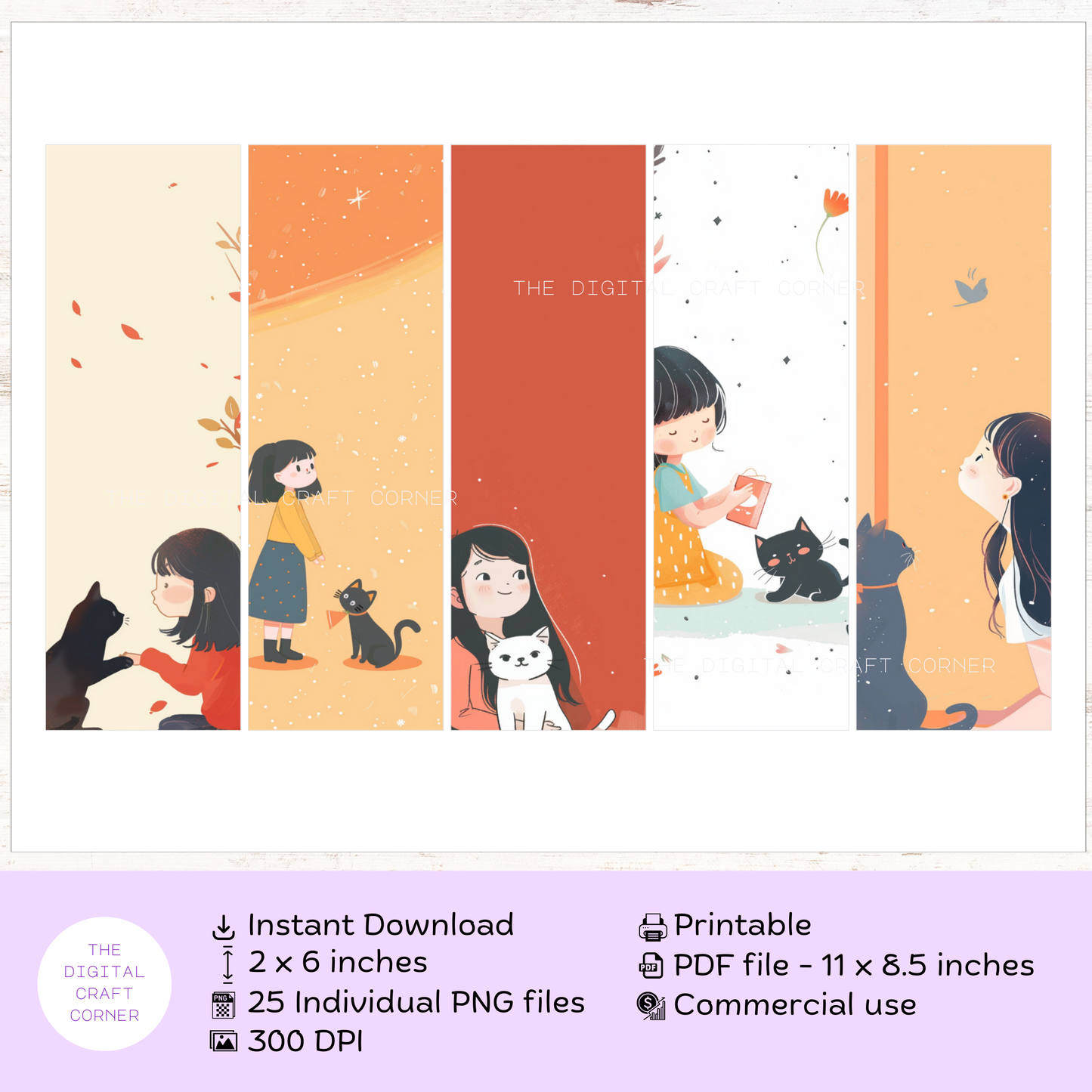 Bookmarks - A Girl and a Cat