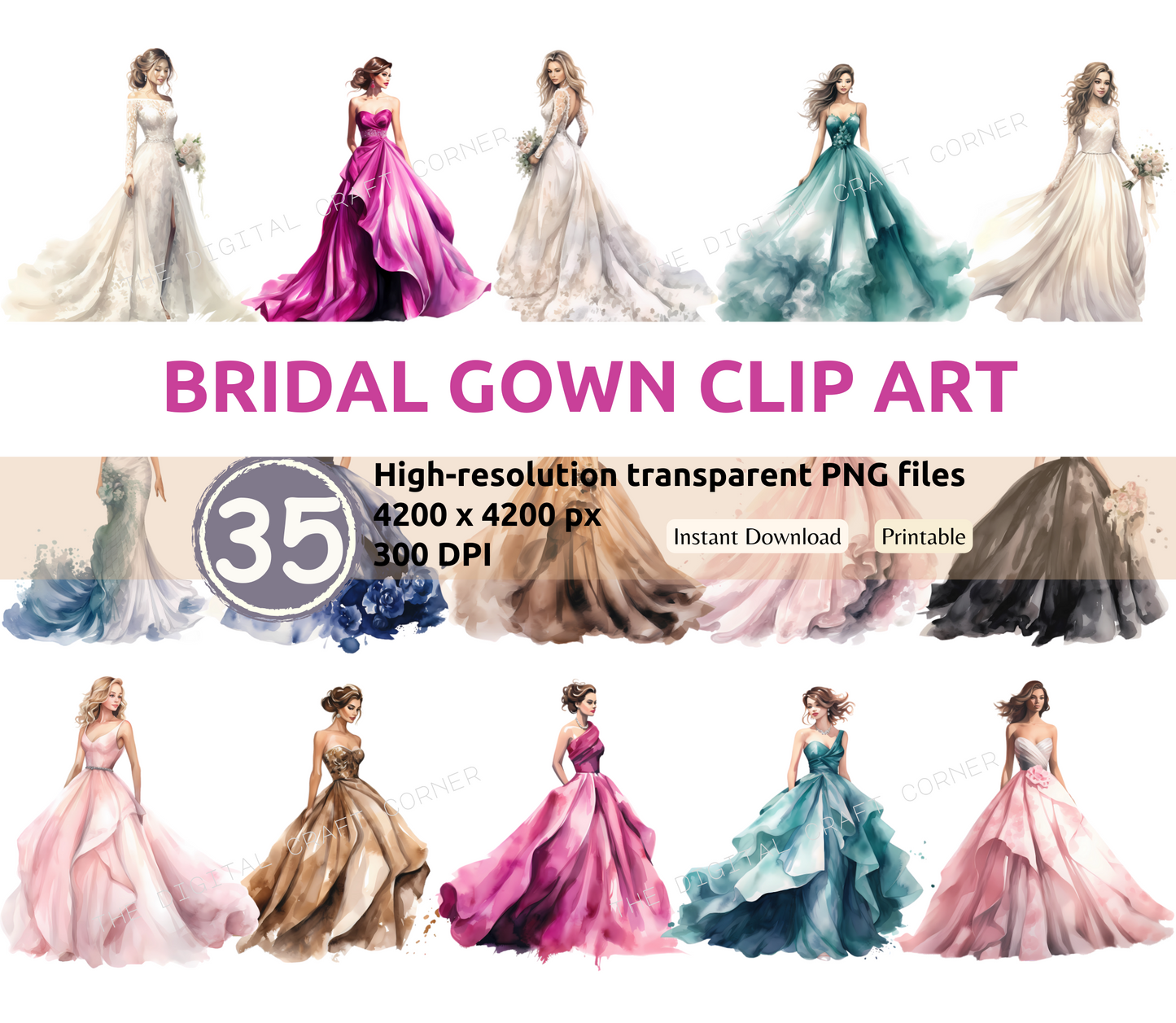 Bridal Gown Clip Art