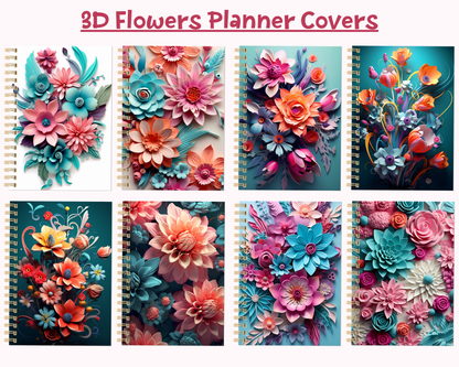 Celestial and 3D Flowers Planner Covers