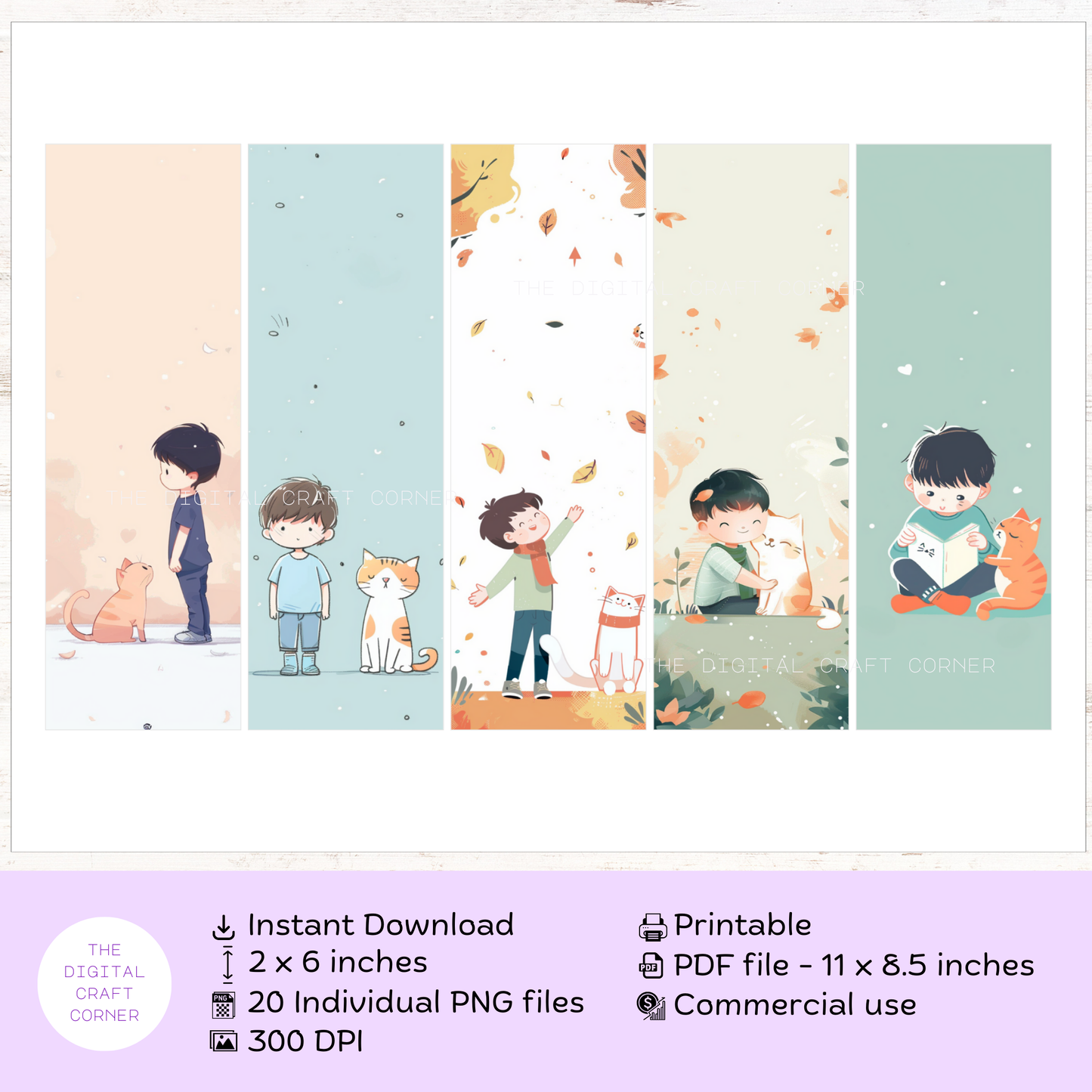 Bookmarks - A Boy and a Cat