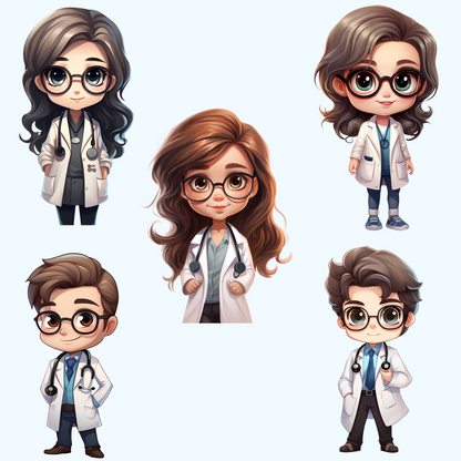 Chibi Doctors Clipart (Girls and Boys)