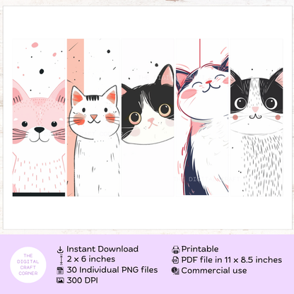 Cute Cat Face - Bookmarks