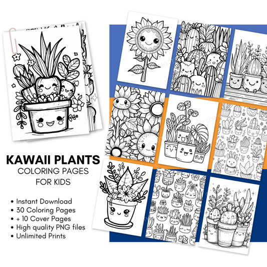 Kawaii Plants Coloring Pages