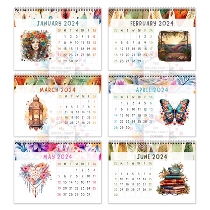 2024 & 2025 Calendar - Boho Patterns