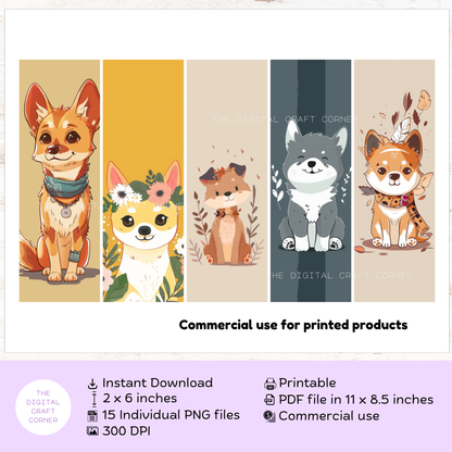 Boho Dog Bookmarks