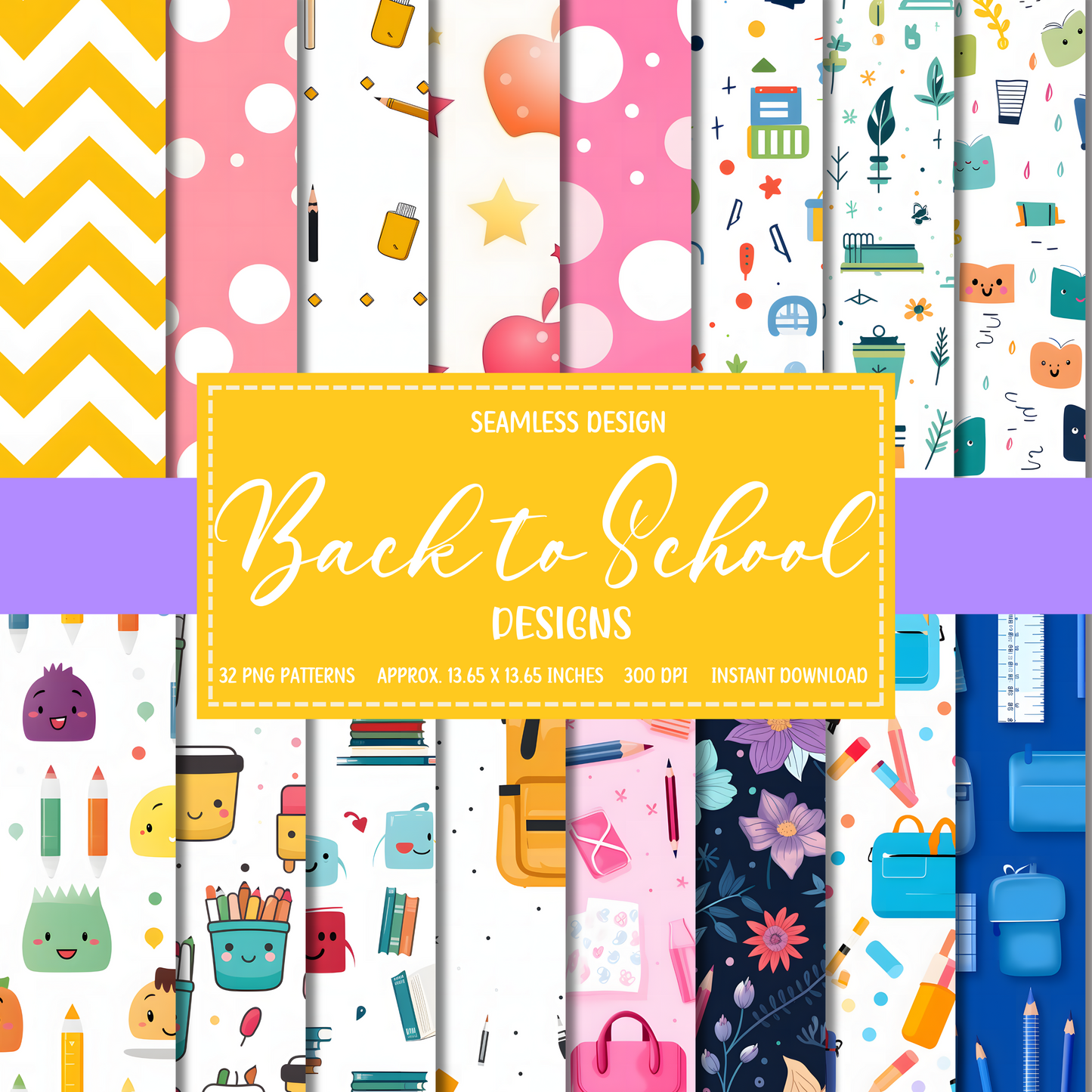 Back to School - Seamless Patterns