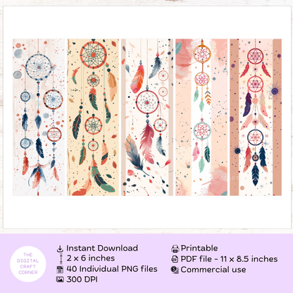 Boho Dreamcatcher Bookmarks