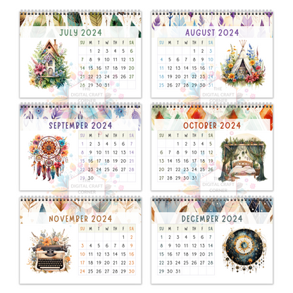 2024 & 2025 Calendar - Boho Patterns