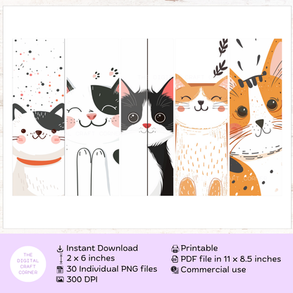 Cute Cat Face - Bookmarks