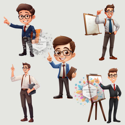 Chibi Teachers Clipart (Girls and Boys)